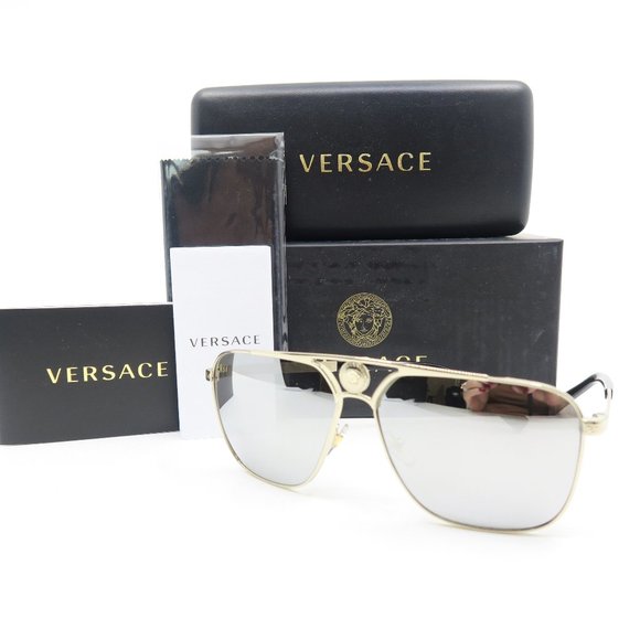 Versace Other - Versace MOD. 2238 1252/6G Pale Gold Grey Mirror Silver New Men's Sunglasses.
